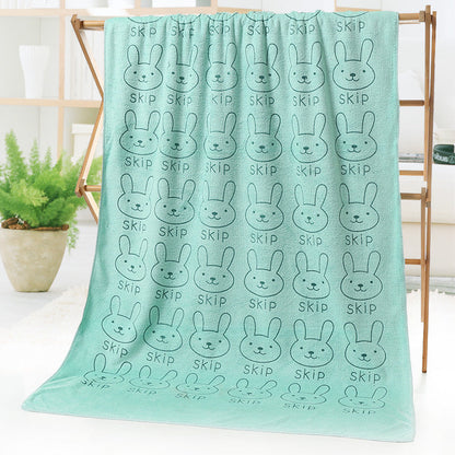Cartoon print bath beach towel, soft absorbent fabric in a colorful design