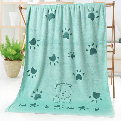 Cartoon print bath towel beach towel in soft fabric with colorful illustrated design