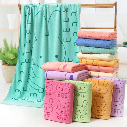 Cartoon print bath towel beach towel by My Store, soft rectangular design with colorful character artwork