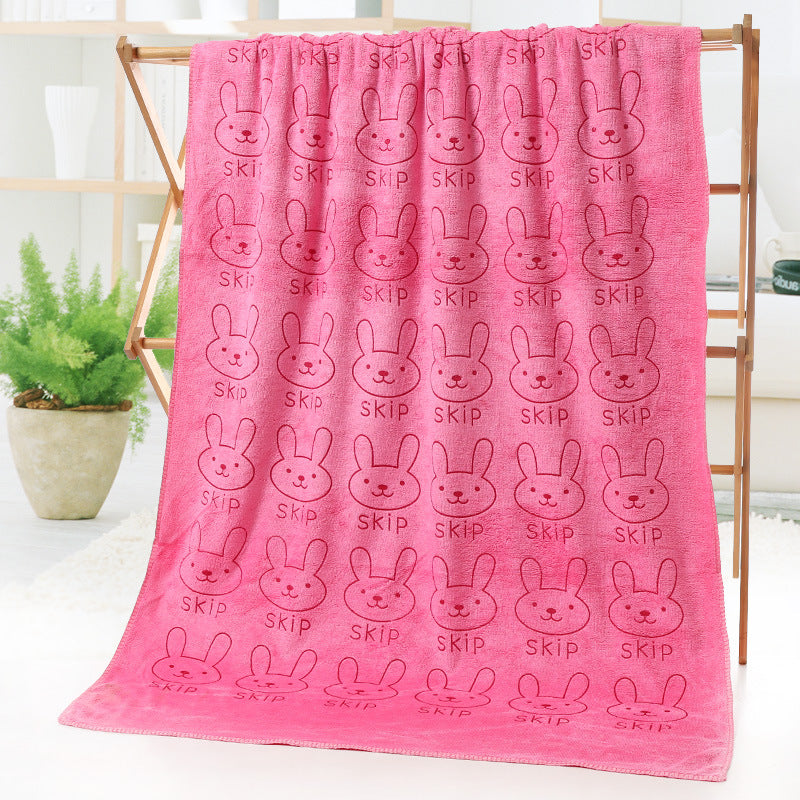 Cartoon print bath beach towel from My Store displayed flat with colorful illustrated design