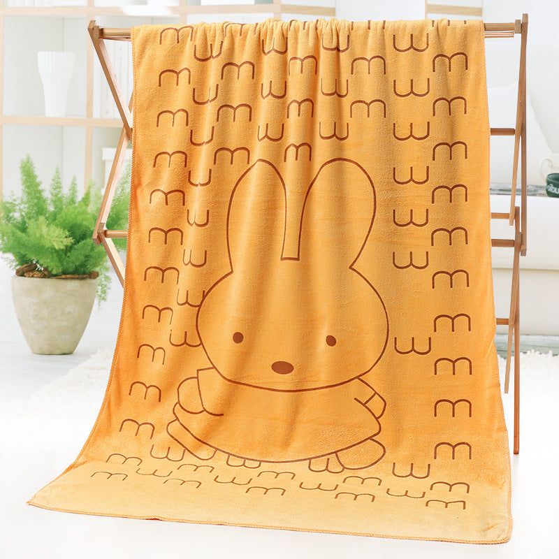 Cartoon print bath towel beach towel from My Store folded on a plain background