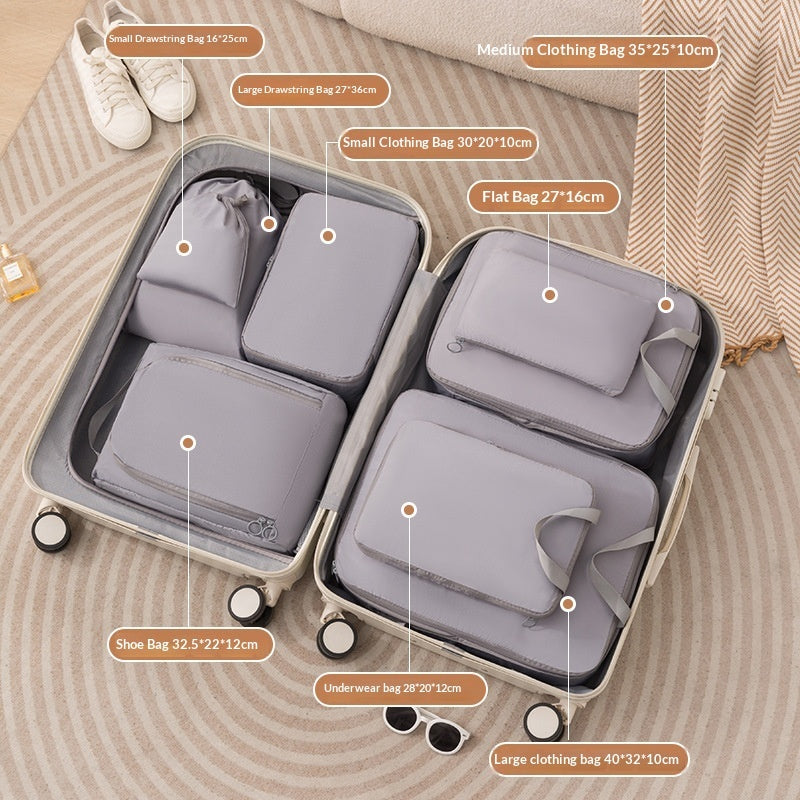 6-piece compressible travel storage bags and packing cubes for compartmentalized luggage organization