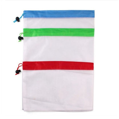 Fruit and vegetable multi-functional splicing beam mouth mesh bag suit combination, assorted mesh storage bags