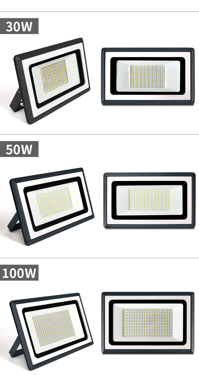 Outdoor LED flood light by My Store, black rectangular housing with front-facing light panel