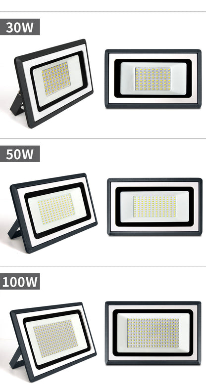 Outdoor LED flood light by My Store, black rectangular housing with front-facing light panel