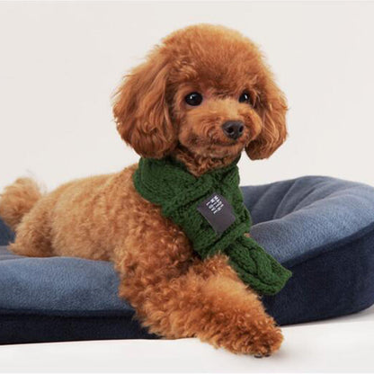 Pet scarf displayed flat, showing its soft fabric and adjustable design.