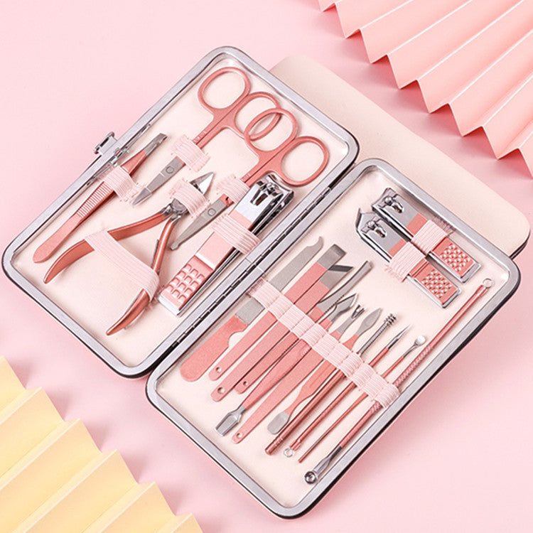 Nail set manicure pedicure care tool with scissors and grooming accessories