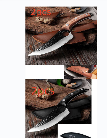 Butcher's small scimitar knife for meat cutting, boning, skinning, and slaughtering pigs