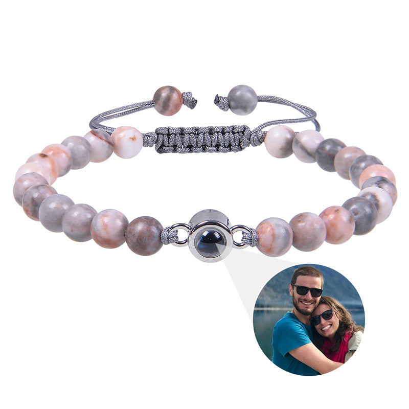 "Custom Photo Projection Bracelet in 100 Languages"