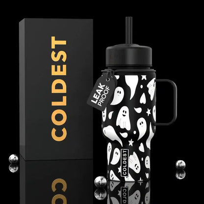 Coldest 6.7oz stainless steel water bottle with insulated design, featuring a sleek, durable exterior and secure lid.