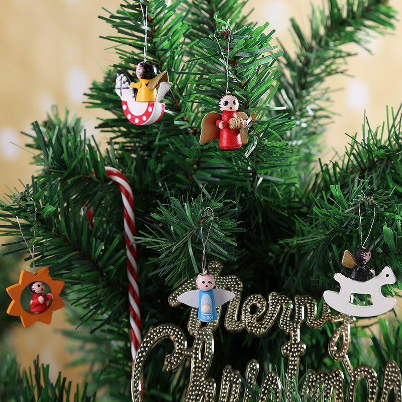 Wooden Christmas decoration small pendant hanging ornament