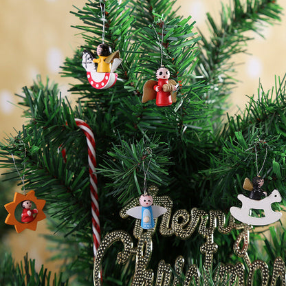 Wooden Christmas decoration small pendant hanging ornament