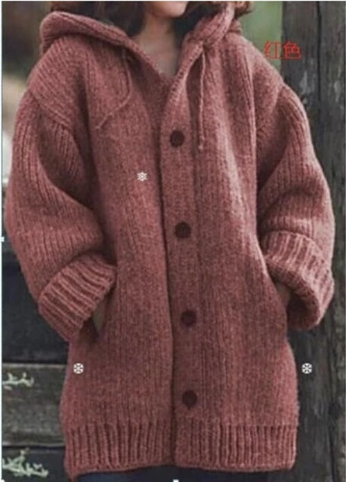 Warm sweater coat by My Store in a cozy knit design, shown from the front