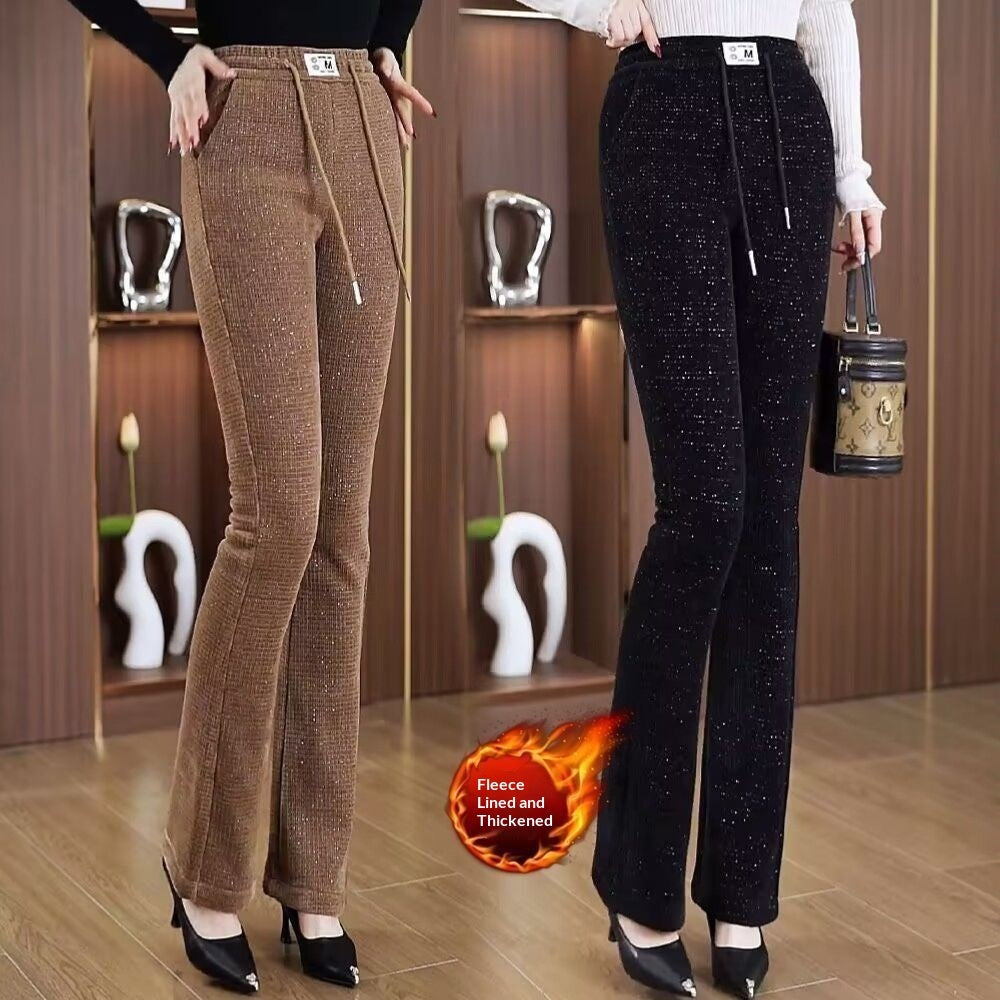 Women's fall/winter slimming casual cropped pants, front view in a relaxed silhouette