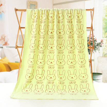 Cartoon print bath towel beach towel by My Store folded and displayed flat