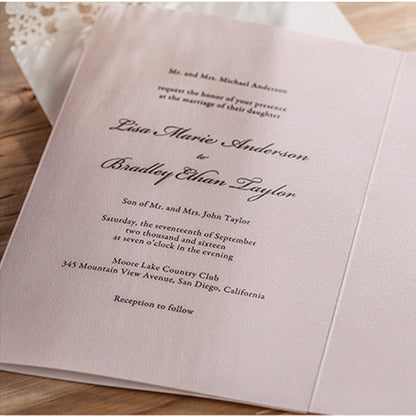 Personalized custom invitation card design, Type 7, featuring customizable event details and elegant typography