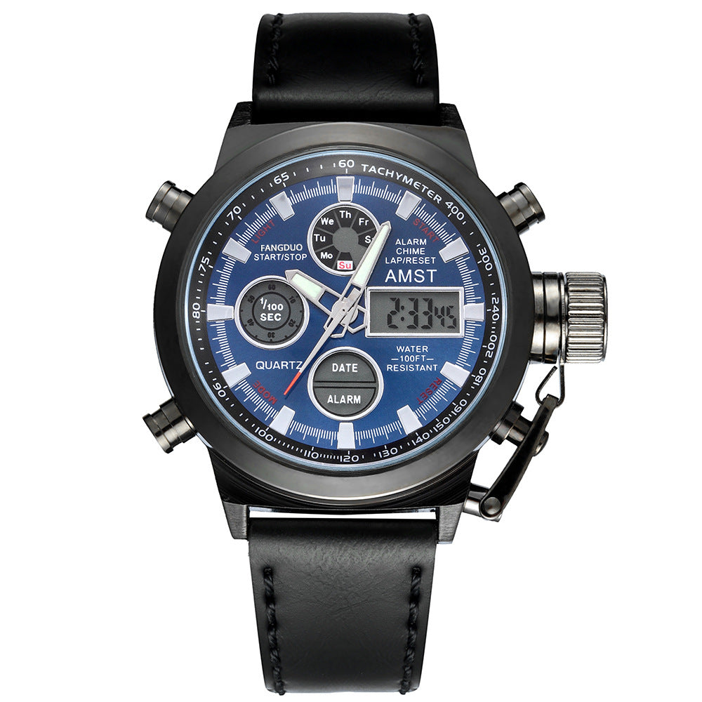 Retro minimalist electronic sports watch for men with stylish business casual design
