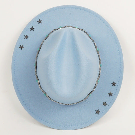 Vintage-patterned denim hat with a fashionable, versatile design, by My Store