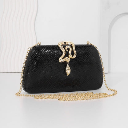 Women's snake-print evening tote with sophisticated European-American style