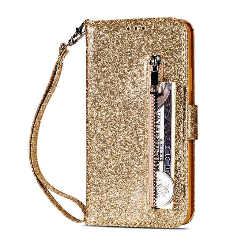 Black zipper phone case with secure zip closure and protective design