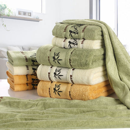 Bamboo charcoal fiber bath towel with soft textured weave in a neutral color