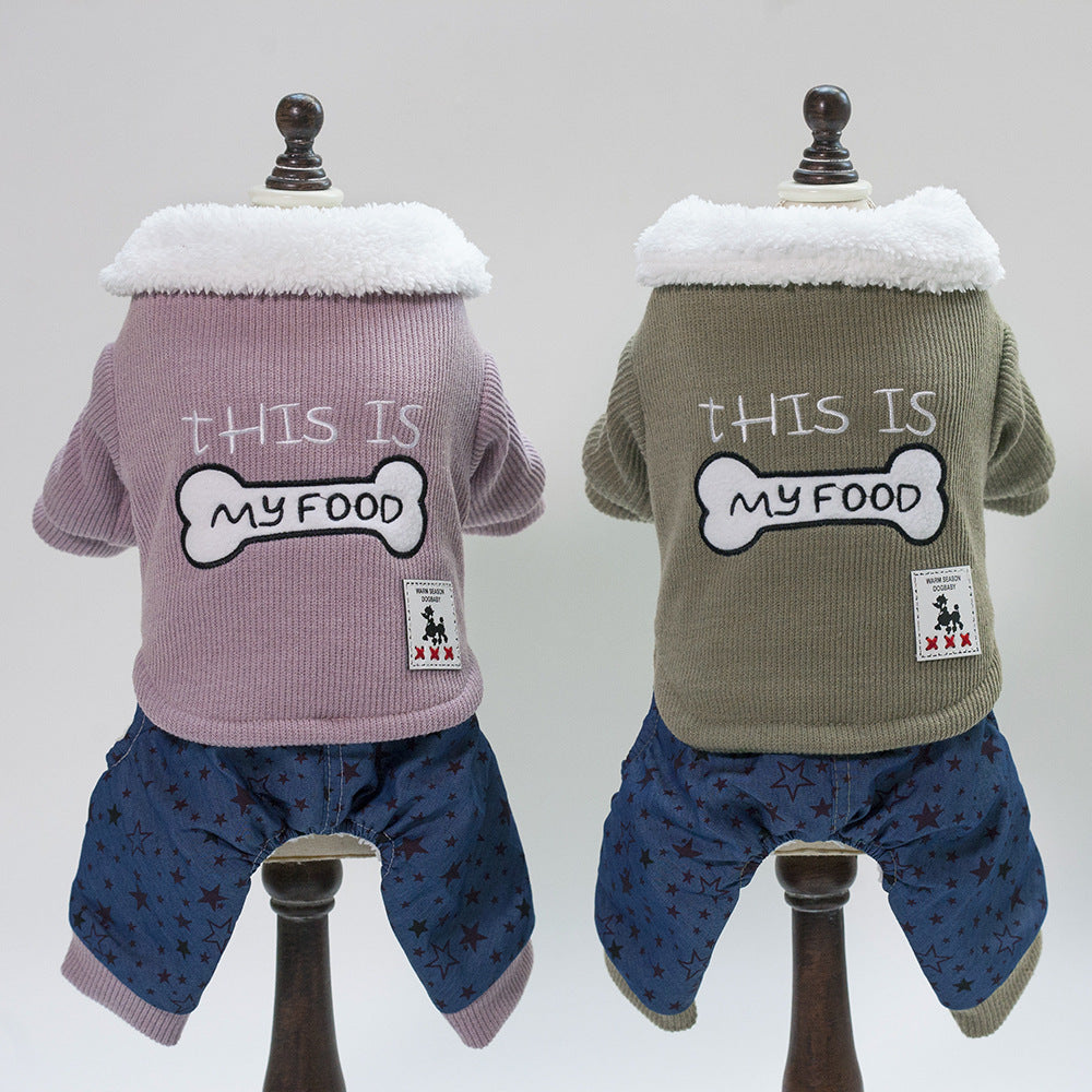 Bone clothes pet clothing for dogs, featuring a playful bone pattern in soft fabric