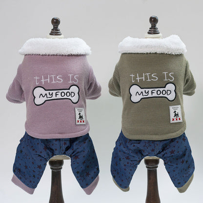 Bone clothes pet clothing for dogs, featuring a playful bone pattern in soft fabric