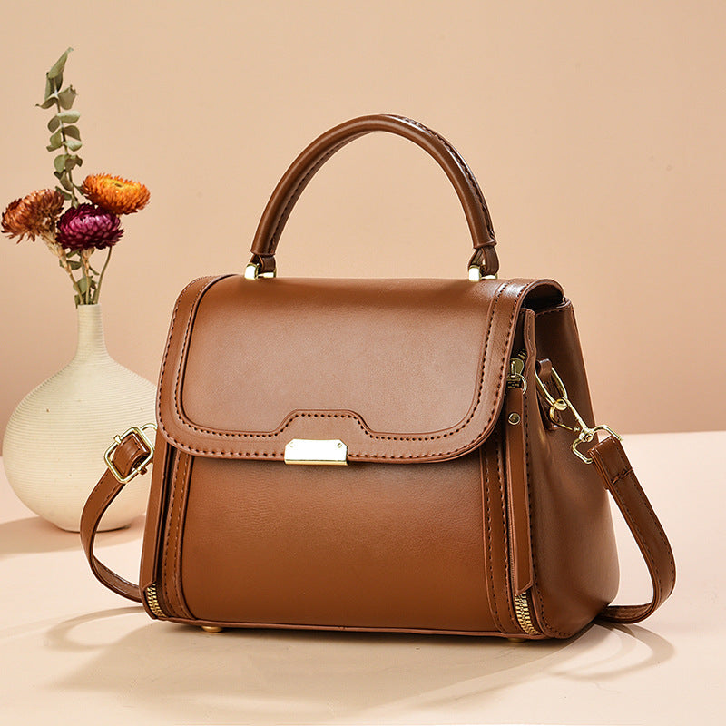 Solid-color single-shoulder crossbody bag with versatile, stylish design by My Store
