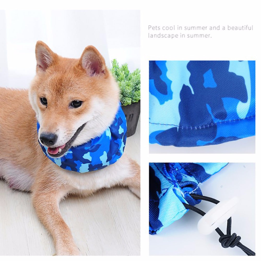 Pet cooling scarf by My Store for dogs, lightweight blue design for warm-weather comfort