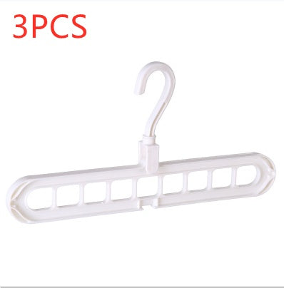9-hole clothes hanger organizer, space-saving hanger in white plastic