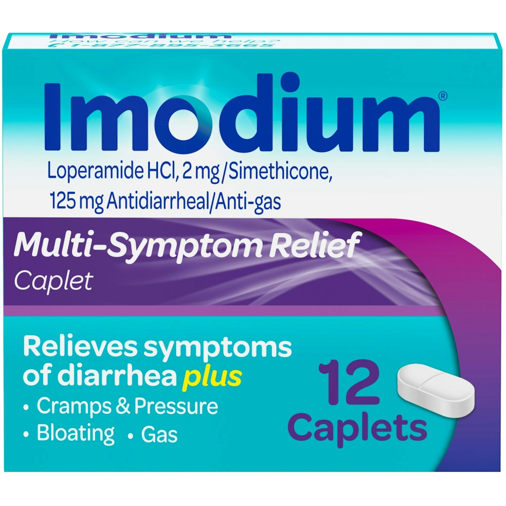 Imodium® Multi-Symptom Relief 2 mg - 125 mg Tablet CPLT, 12 EA