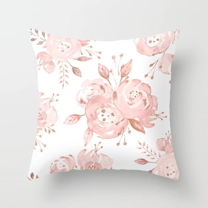 Pink sofa cushion pillowcase with soft fabric texture and zip closure by My Store
