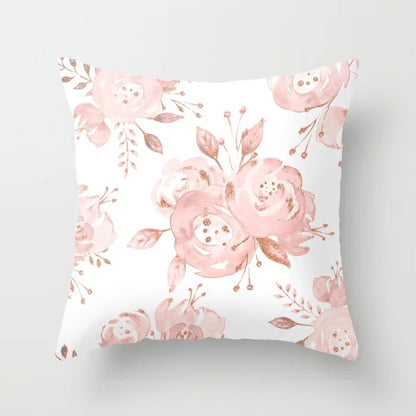 Pink sofa cushion pillowcase with soft fabric texture and zip closure by My Store