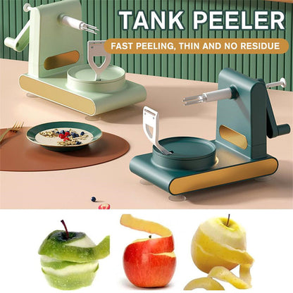 Hand-cranked multifunctional peeler machine with cutter, kitchen slicer, and fruit corer tools