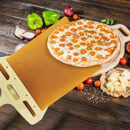 Sliding non-stick pizza shovel and smooth cutting board for baking and easy pizza transfer, My Store brand