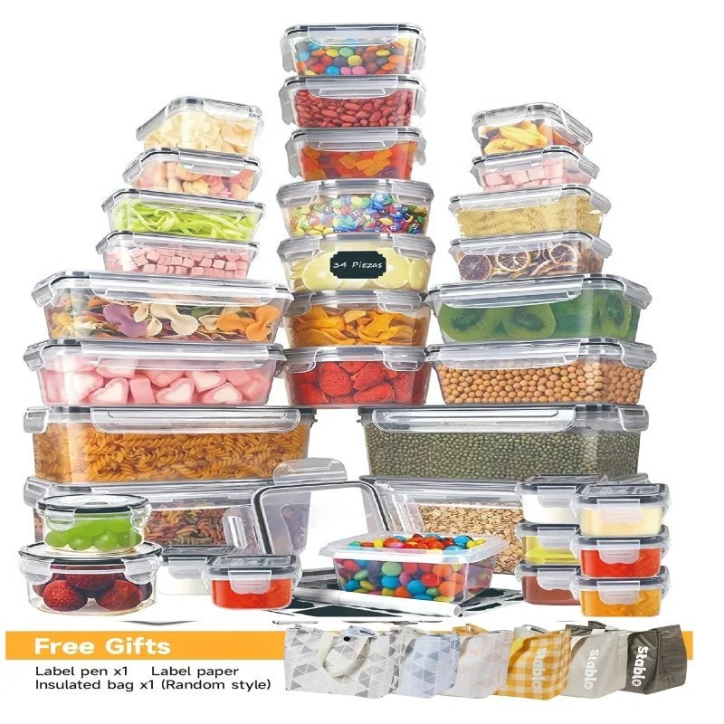 48Pcs BPA - Free Food Storage Set - 24 Airtight Containers & Lids with Labels for Pantry, Travel, Kitchen Organization - BACKUPMYFILESNOW