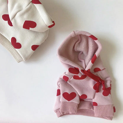 Warm and cute printed love sweater for pets by My Store