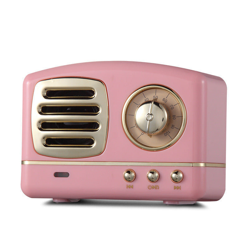 Retro knob wireless Bluetooth speaker with U disk and card radio, portable multi-color Bluetooth audio device