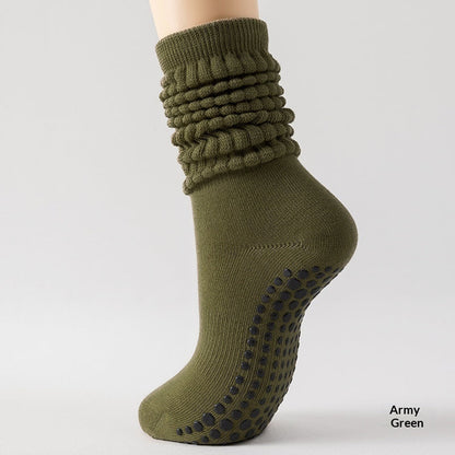 Silicone non-slip yoga socks for women by My Store, showing gripped soles for secure footing