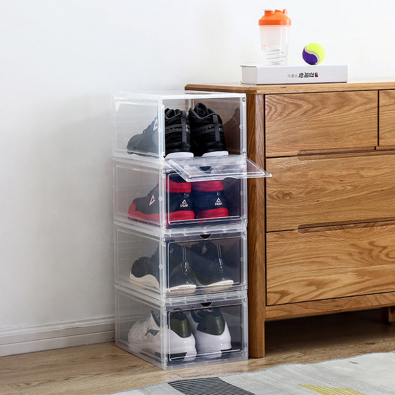 Sneaker storage box shoe cabinet for organizing and displaying footwear