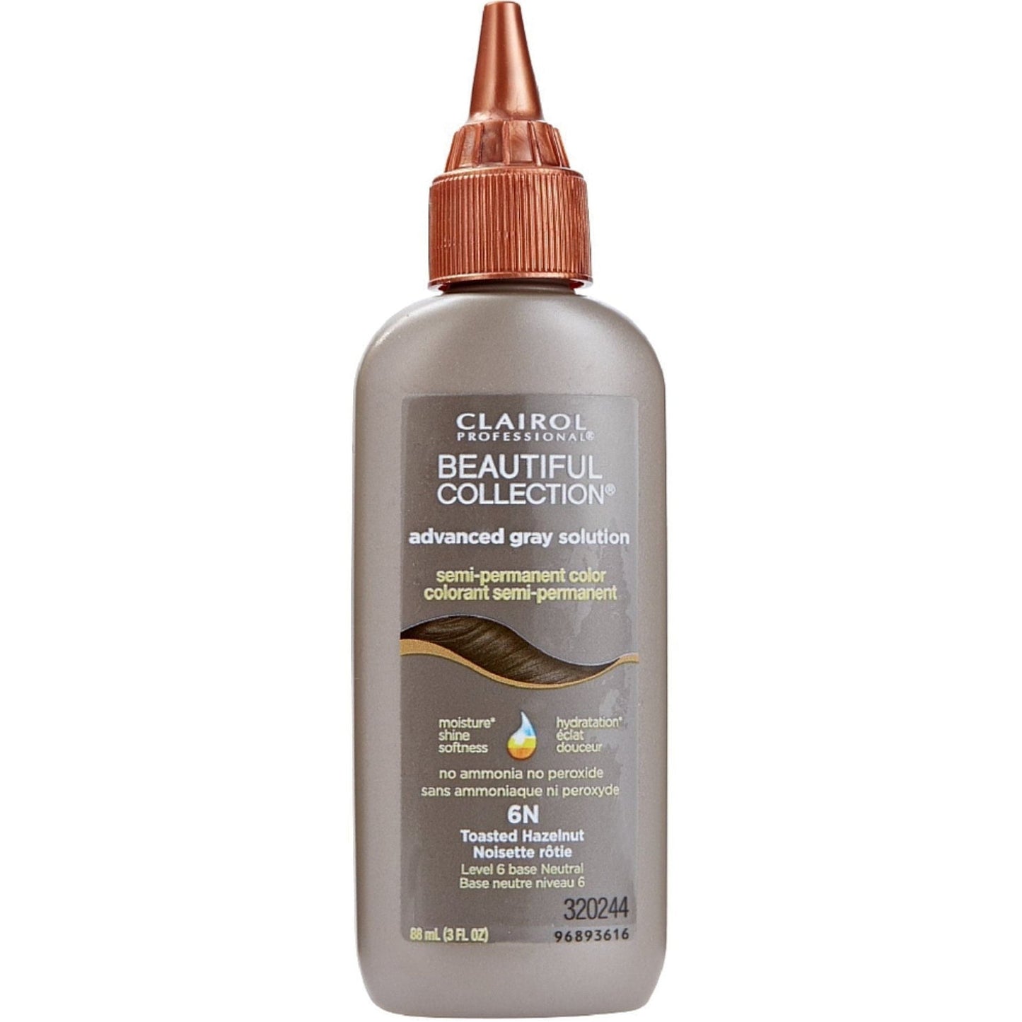 Clairol Beautiful Collection Advance Gray Solution 6n  toasted hazelnut