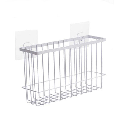 Wrought iron bathroom shelf with minimalist wall-mounted design