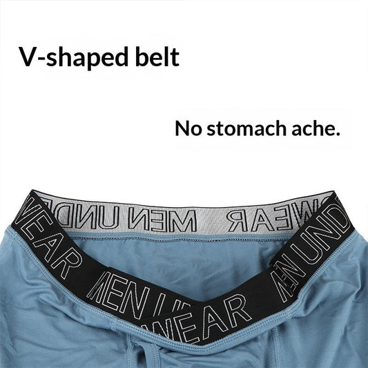 V-shape men's breathable extended-length boxer briefs for running and fitness, front view