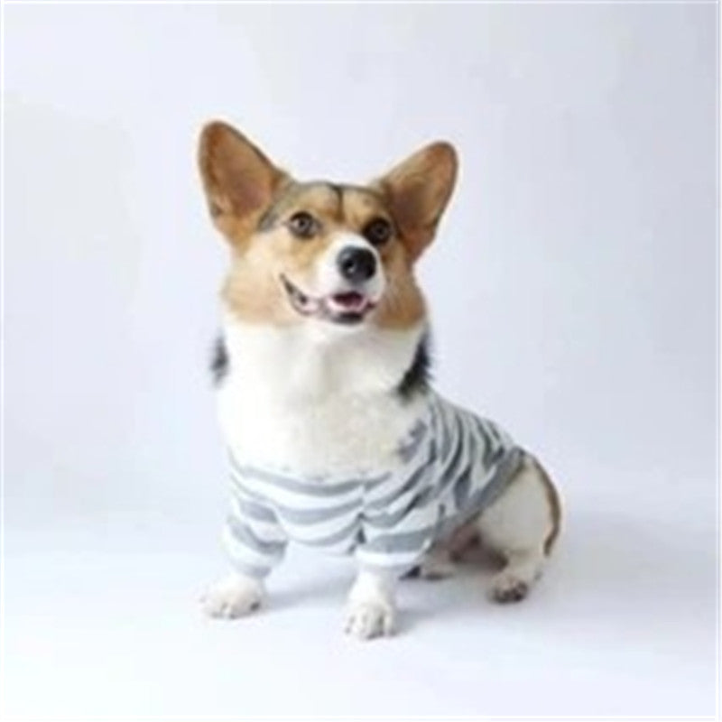 Striped sweater for pets, featuring a comfortable knit design and classic horizontal stripes