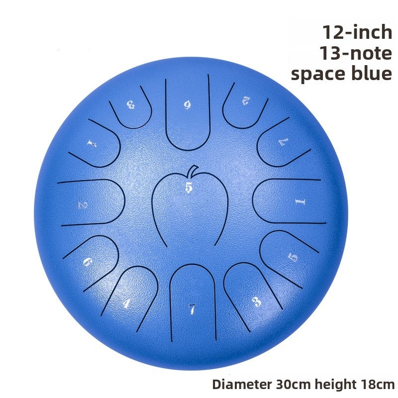 12-inch 13-note A-Style steel tongue drum with apple design by My Store