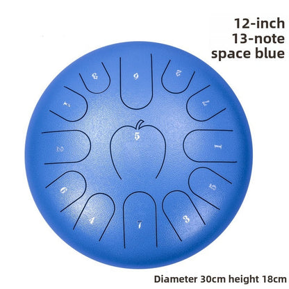 12-inch 13-note A-Style steel tongue drum with apple design by My Store