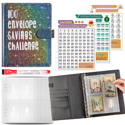5A Money Saving Challenge Planner with organized savings tracking pages and financial goal sections