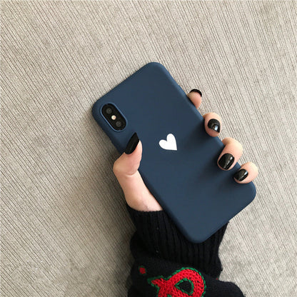 Simple small love iPhone case compatible with Apple, featuring a minimalist heart design
