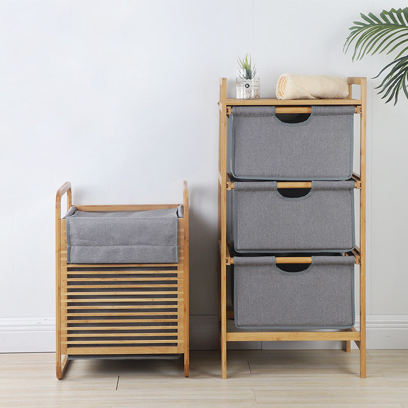 Multifunctional storage basket for bedroom and toilet, woven design with handles