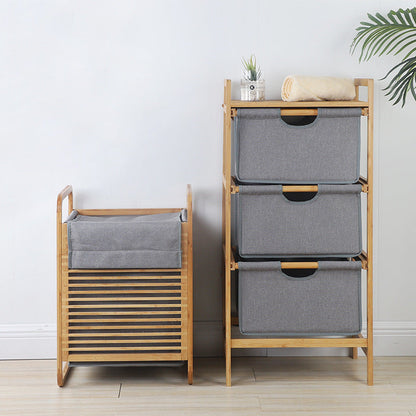 Multifunctional storage basket for bedroom and toilet, woven design with handles
